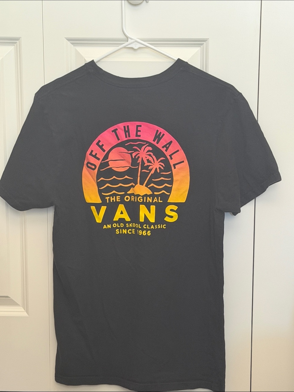 Vans Black Short-Sleeve Tee with Sunset Logo